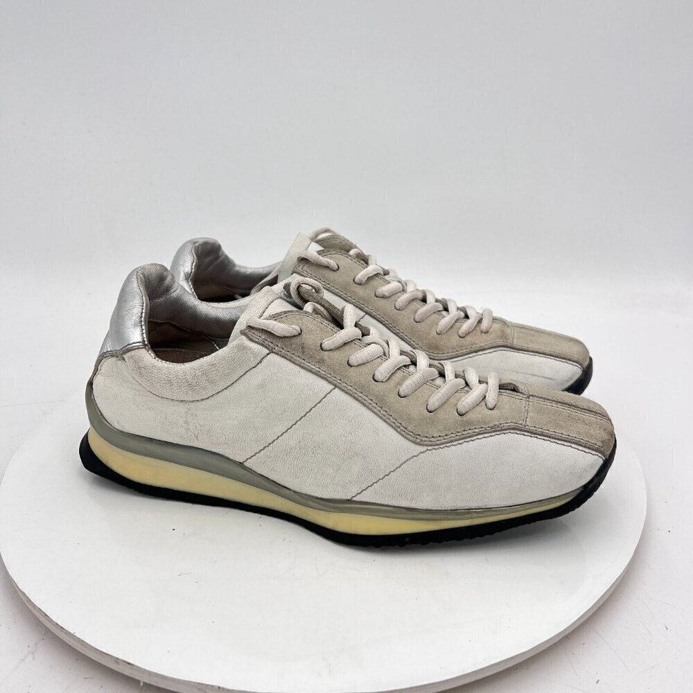 Prada Women Size EU 35.5 US 5.5 White Suede Leather Low Top Lace Up Casual Shoes - Picture 4 of 11